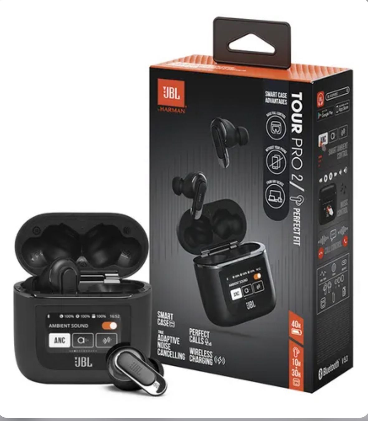 JBL Tour Pro 2 – Auriculares Inteligentes con Cancelación de Ruido y Estuche Táctil