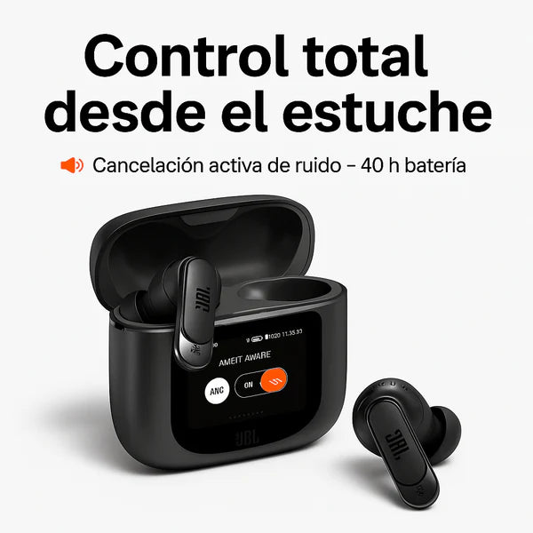 JBL Tour Pro 2 – Auriculares Inteligentes con Cancelación de Ruido y Estuche Táctil