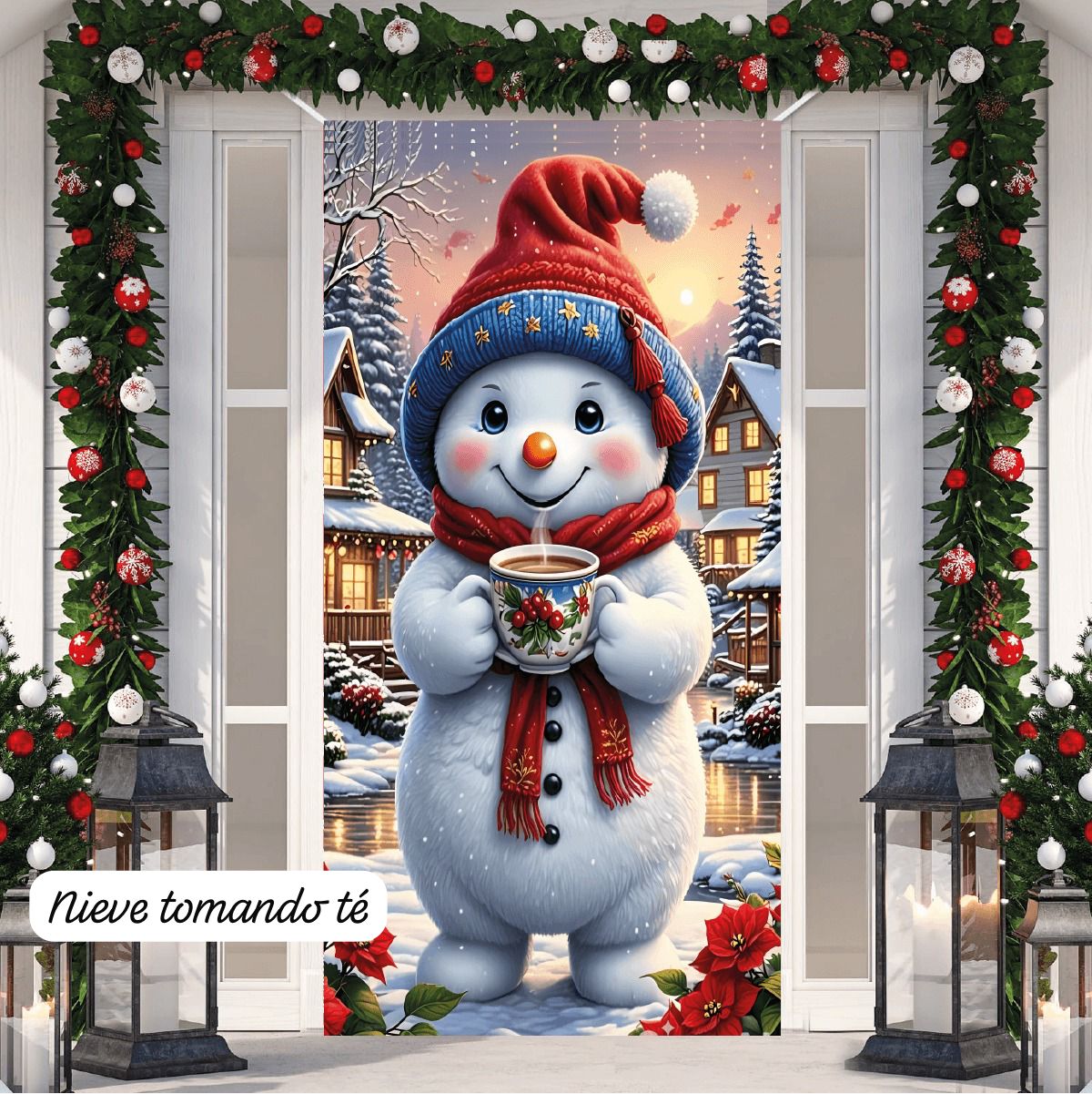 PuertaMágica™ FUNDA NAVIDEÑA PREMIUM PARA PUERTA - Diseño Exclusivo 🎅🎄